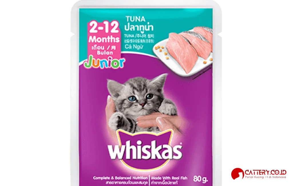 whiskas makanan kucing basah